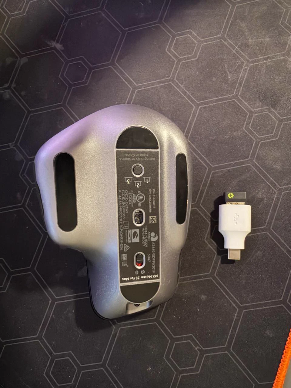 Bottom label of Logitech MX Master 3S model MR0077