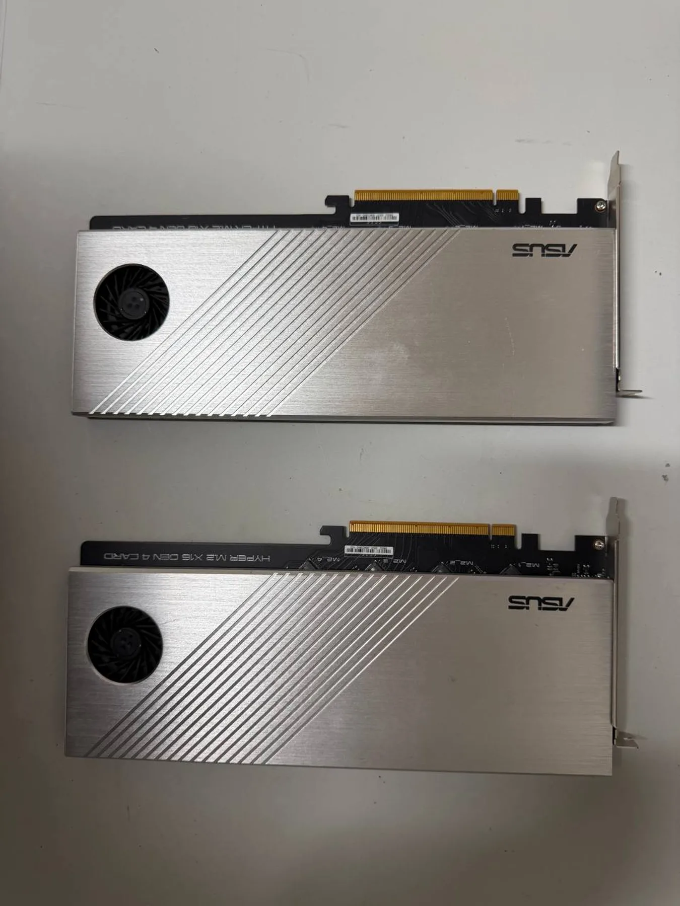 Two ASUS Hyper M.2 x16 Gen 4 expansion cards