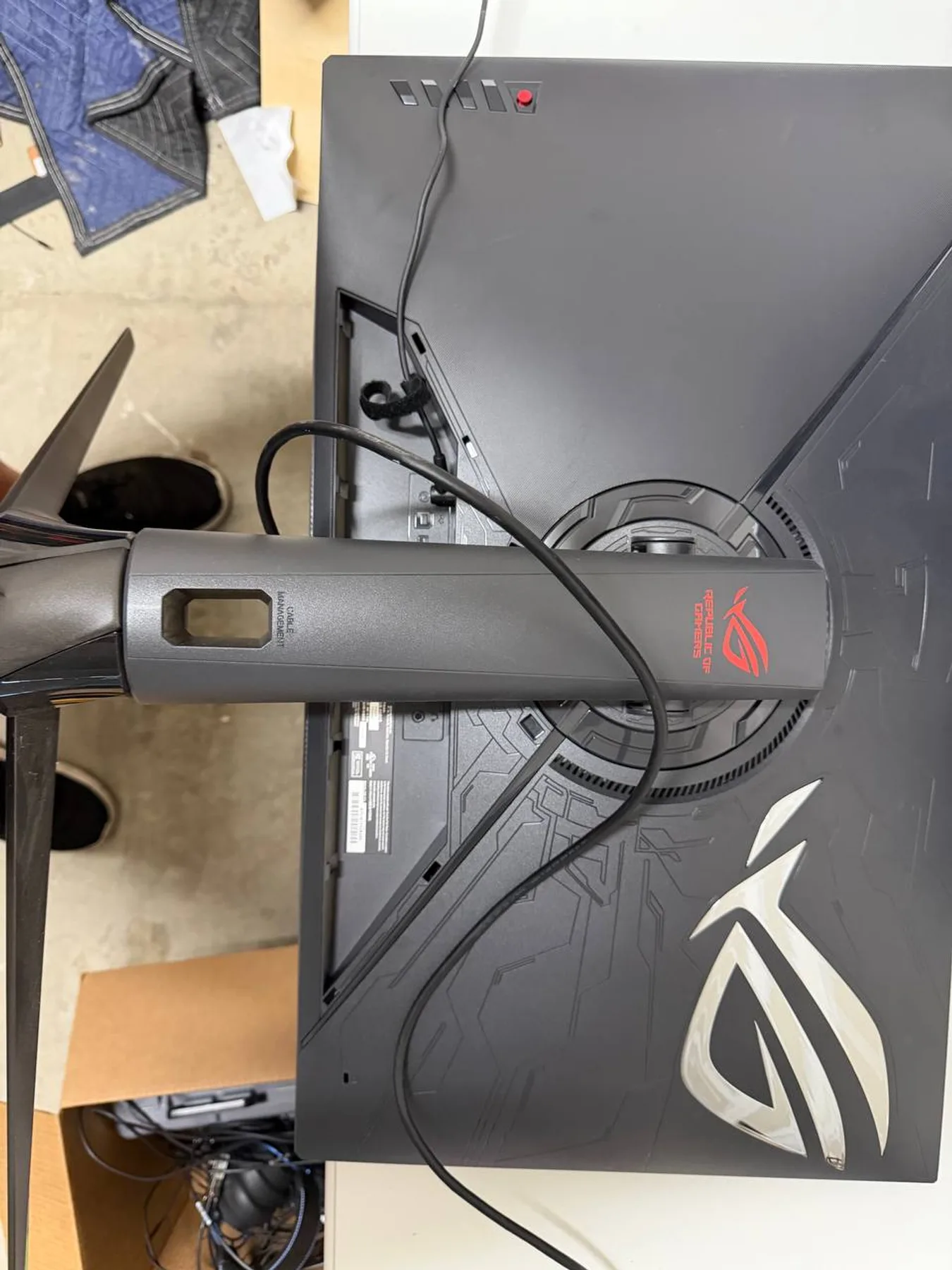 Back of ASUS ROG Swift PG329Q monitor