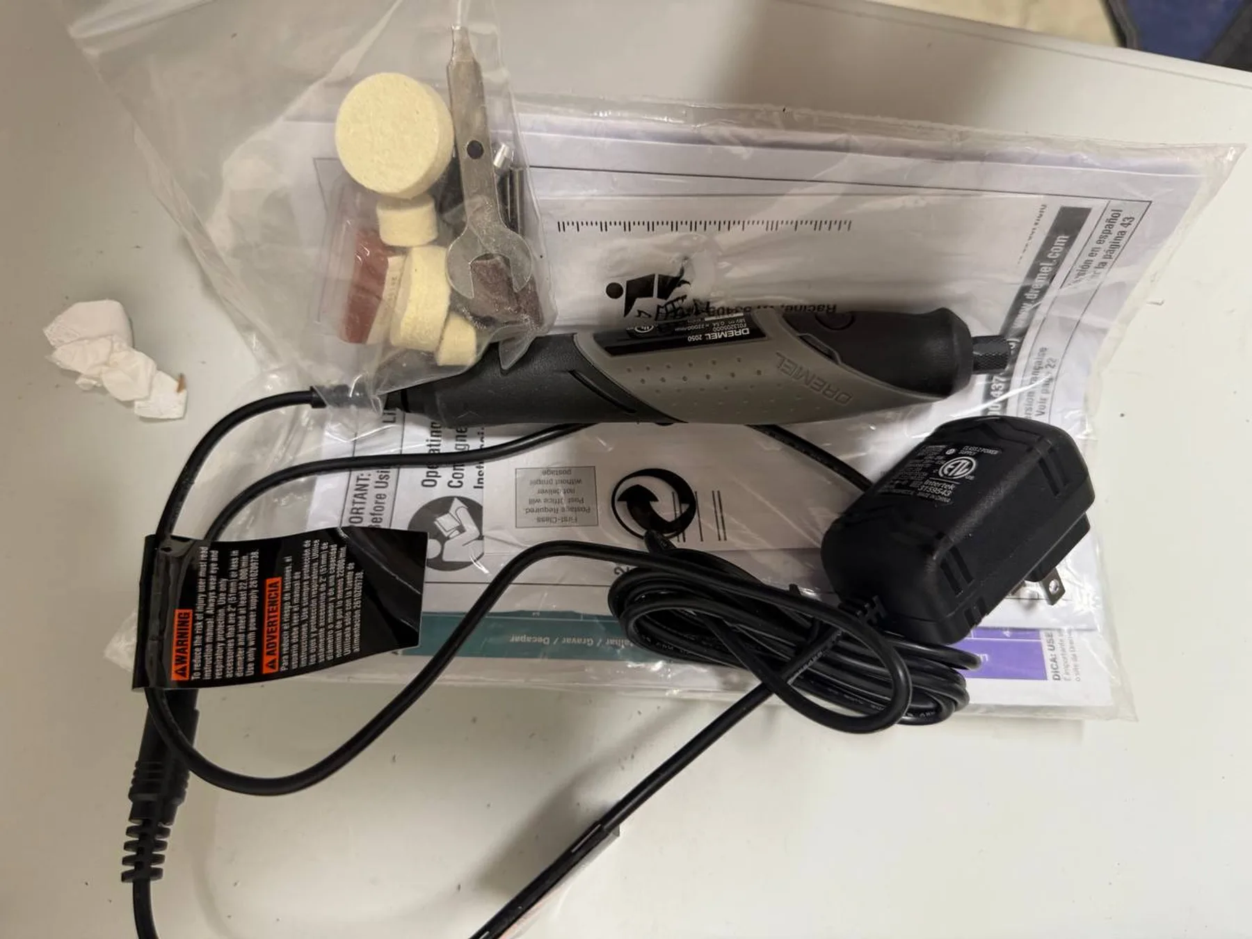 Dremel Stylo+ 2050 tool with power adapter and accessories