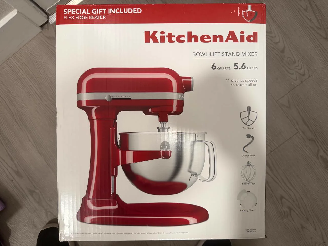 KitchenAid KSM60SECXER 6-quart bowl-lift stand mixer retail box front