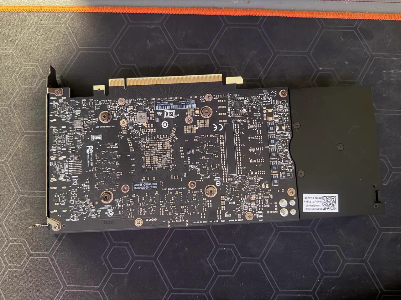Back of Dell OEM NVIDIA Quadro RTX 4000 with part label