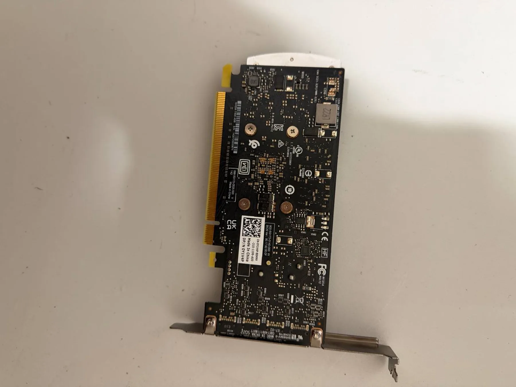 Back of second NVIDIA T400 4GB graphics card