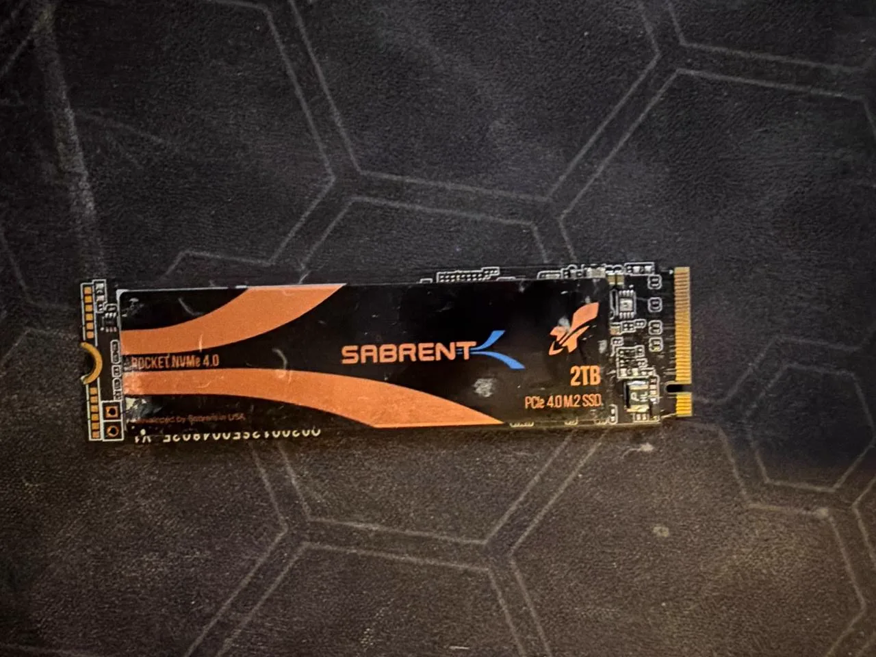 Sabrent Rocket NVMe 4.0 2TB SSD with heatsink label