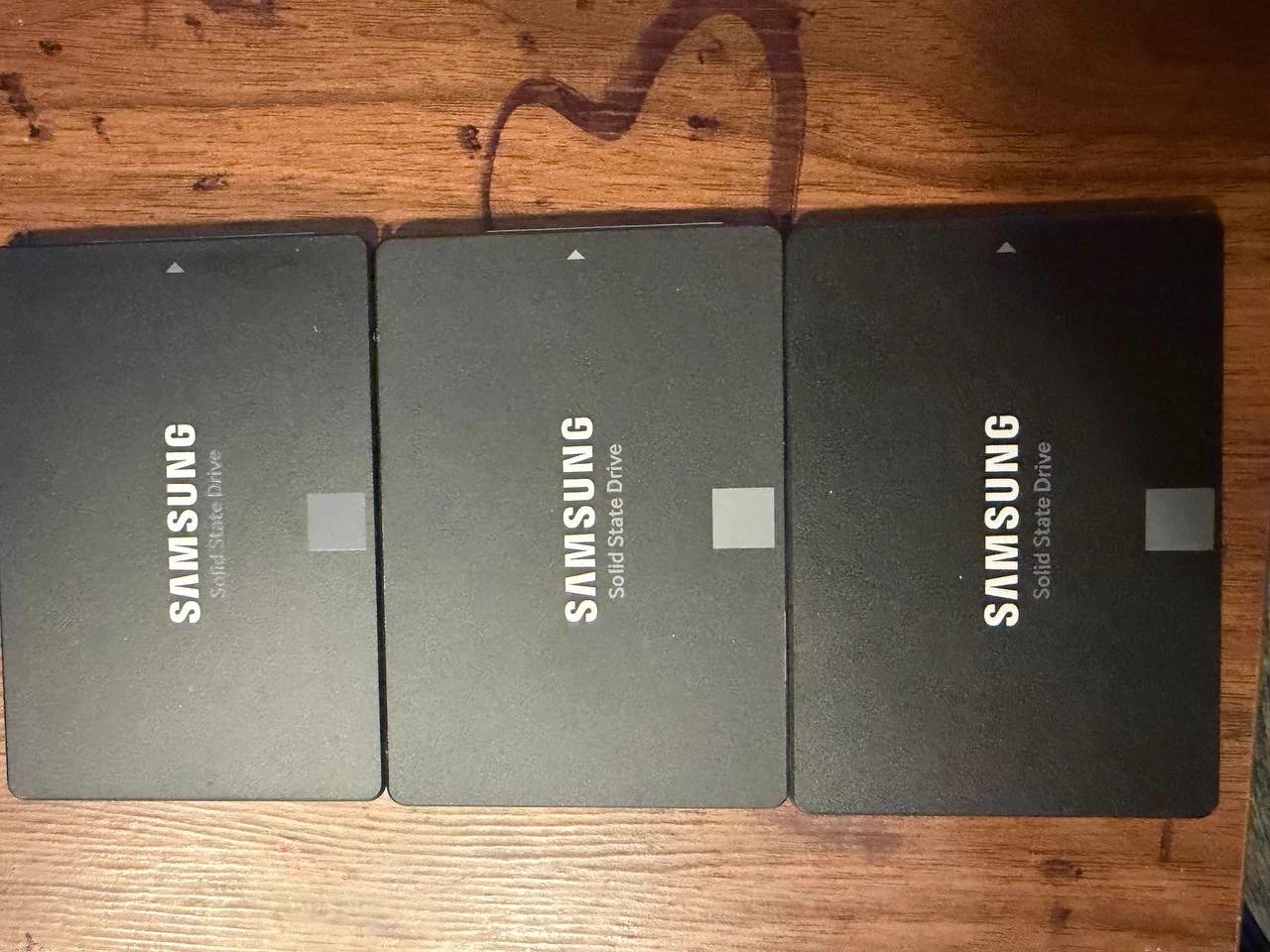 Three Samsung 870 EVO 1TB SATA SSDs