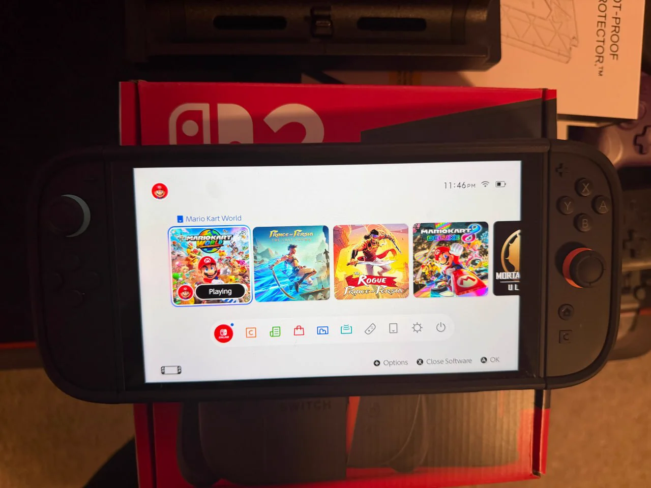 Nintendo Switch 2 powered on and working
