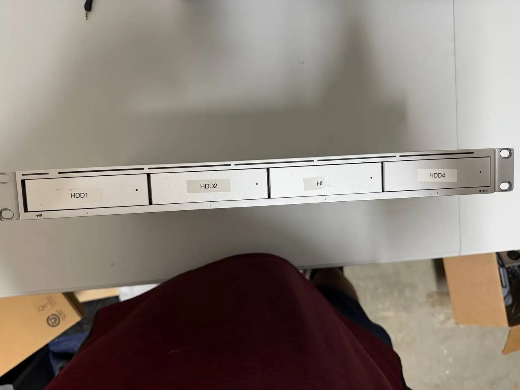 Front of UniFi Protect UNVR with four drive bays